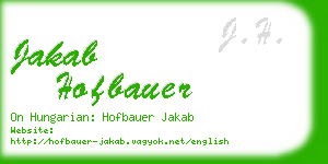 jakab hofbauer business card